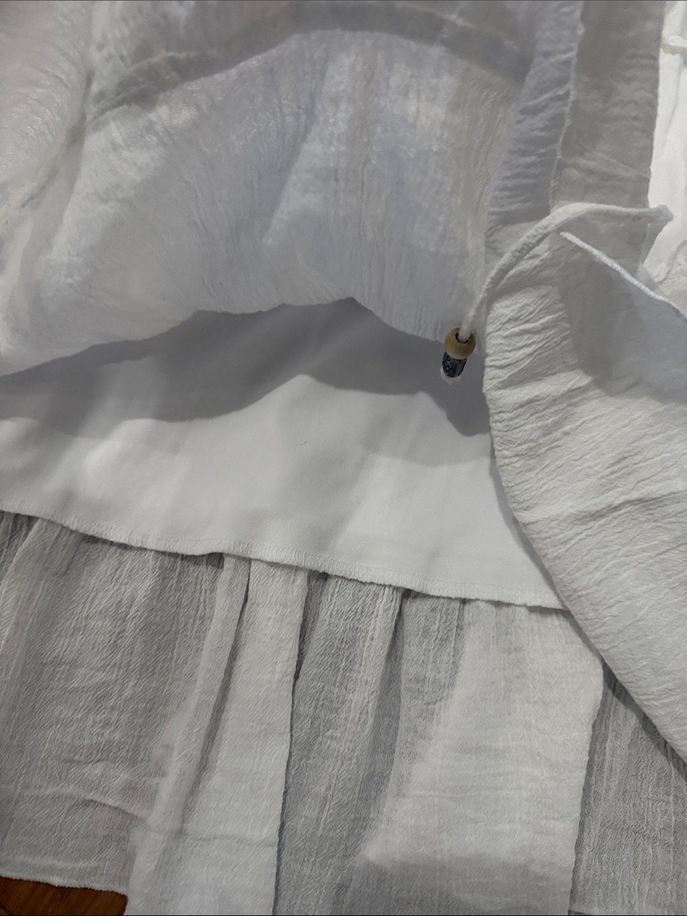 Women’s White Tiered A-Line Skirt - Picture 3 of 4